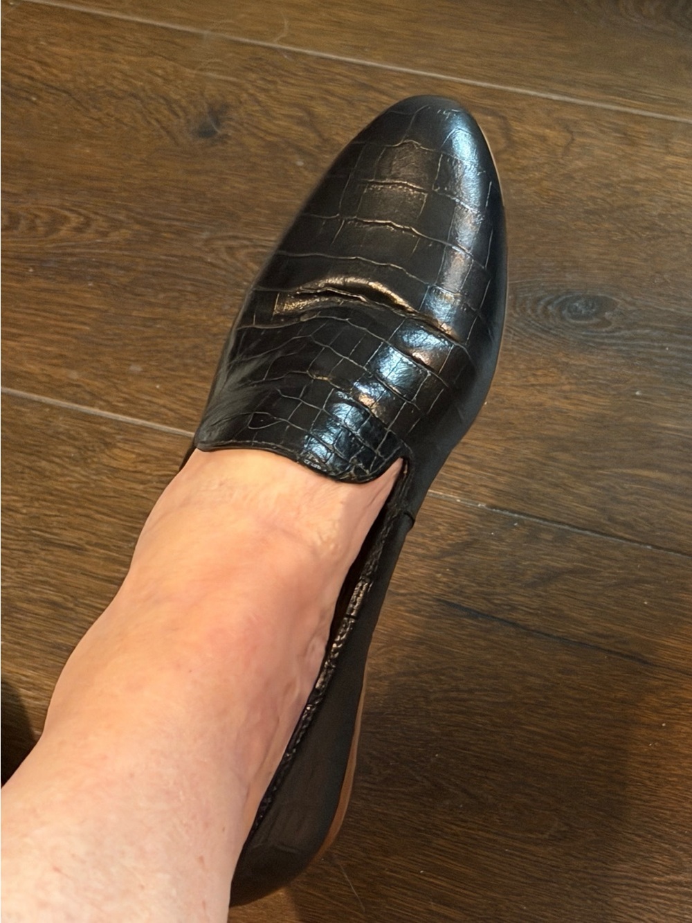 Jack Rogers Classic Black Croc-Embossed Leather Loafers SZ 8M - Picture 7 of 7